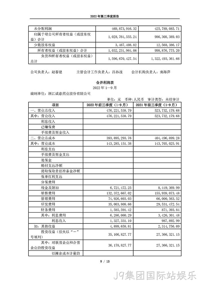 J9集团国际站娱乐2022年第三季度报告_页面_09